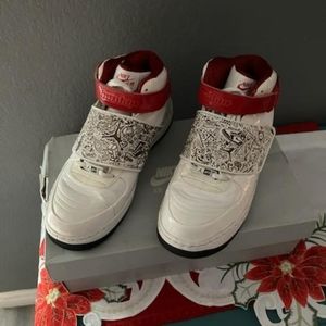 Nike  331951-101   Air Jordan Air Force 1 AF1 AJF Red and White Size 7 Y 2008